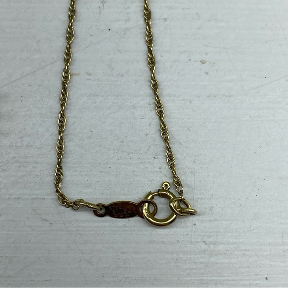 Gold Vermeil PPC 925 Sterling Heart Necklace With Synthetic Ruby And CZ Stones - Picture 7 of 10